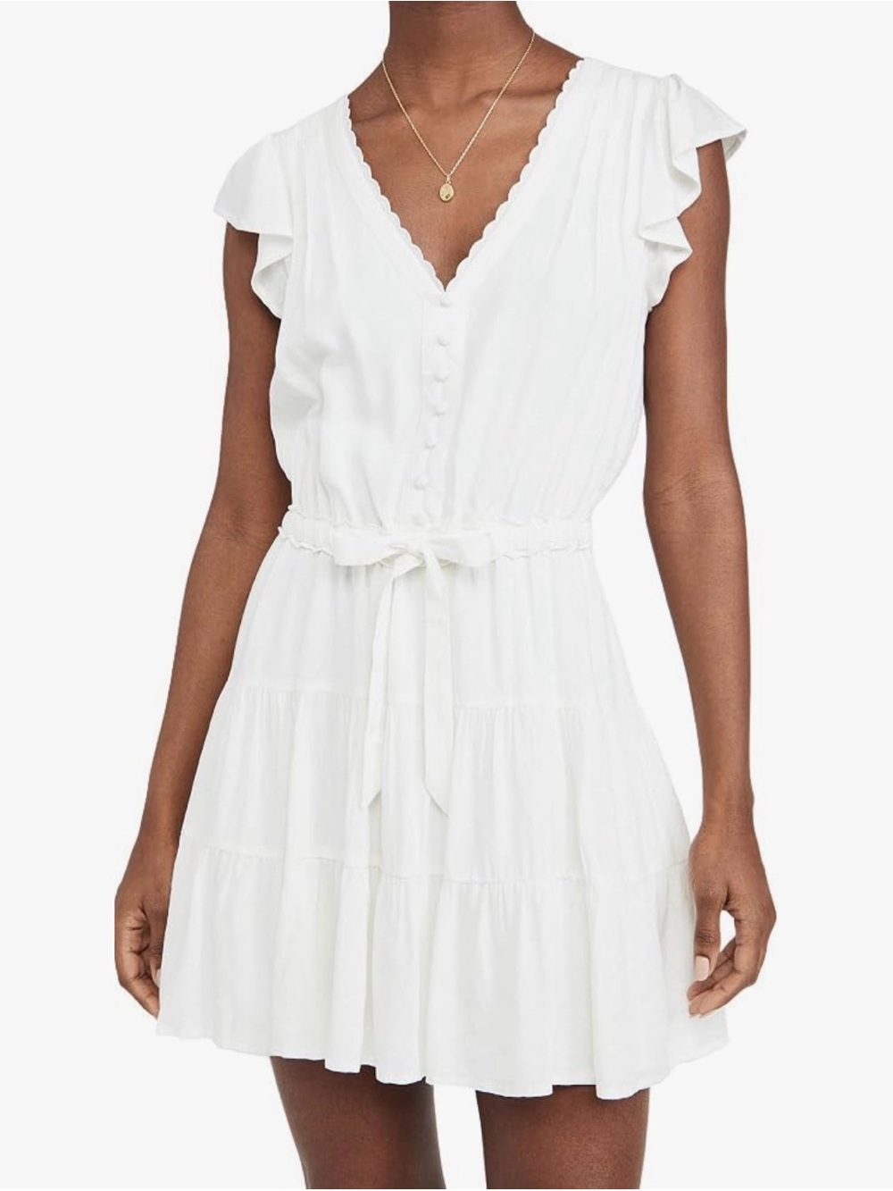 PAIGE White Rosalee Dress M